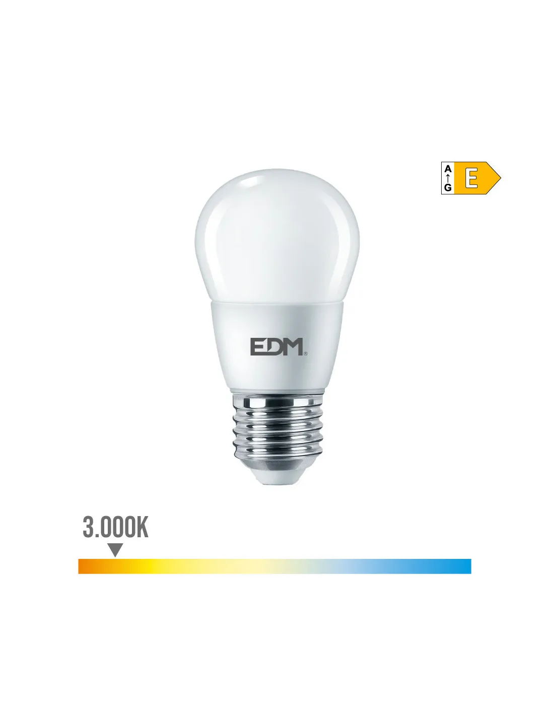 Ampoule Sphérique E27 7w 806 Lm 3000k Lumière Chaude Ø4.8x9.3cm Edm - - 98076Générique