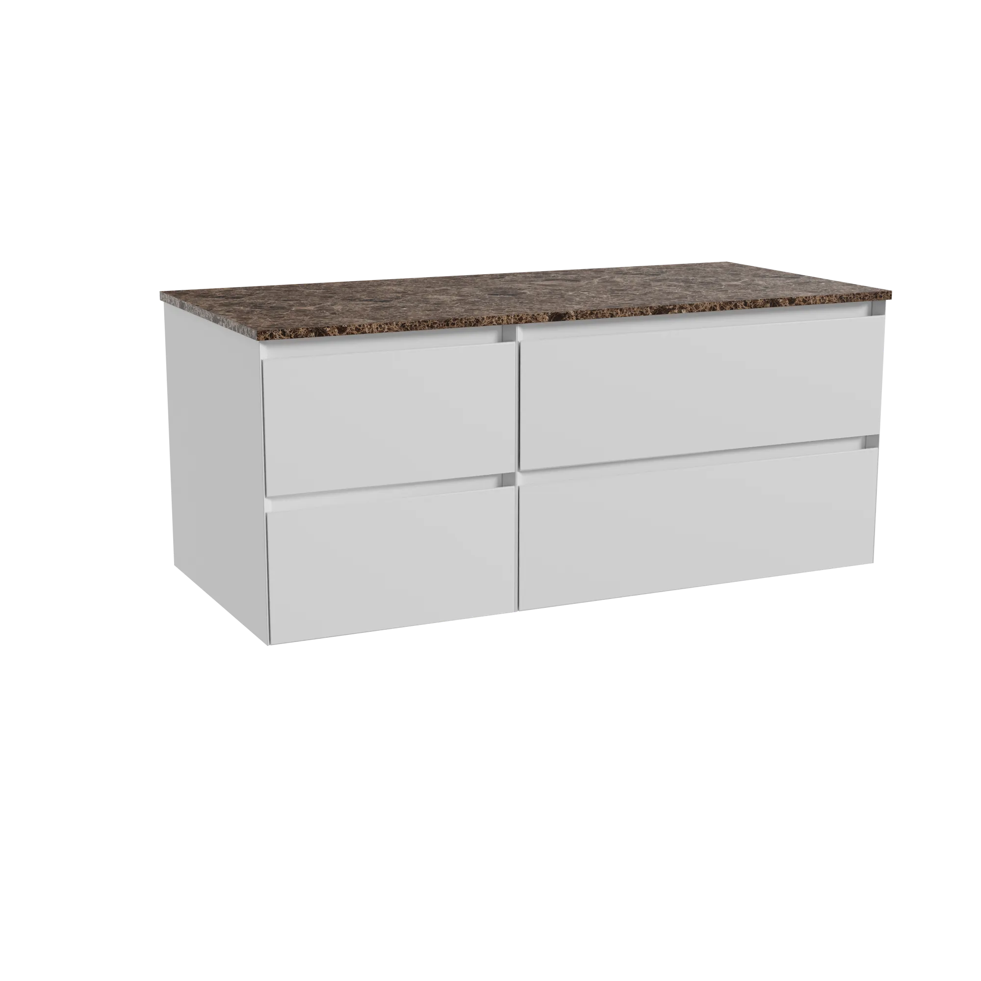 Balmani Mitra meuble salle de bains suspendu 120 x 55 cm blanc mat avec Stretto tablette simple ou double en marbre dark emperad