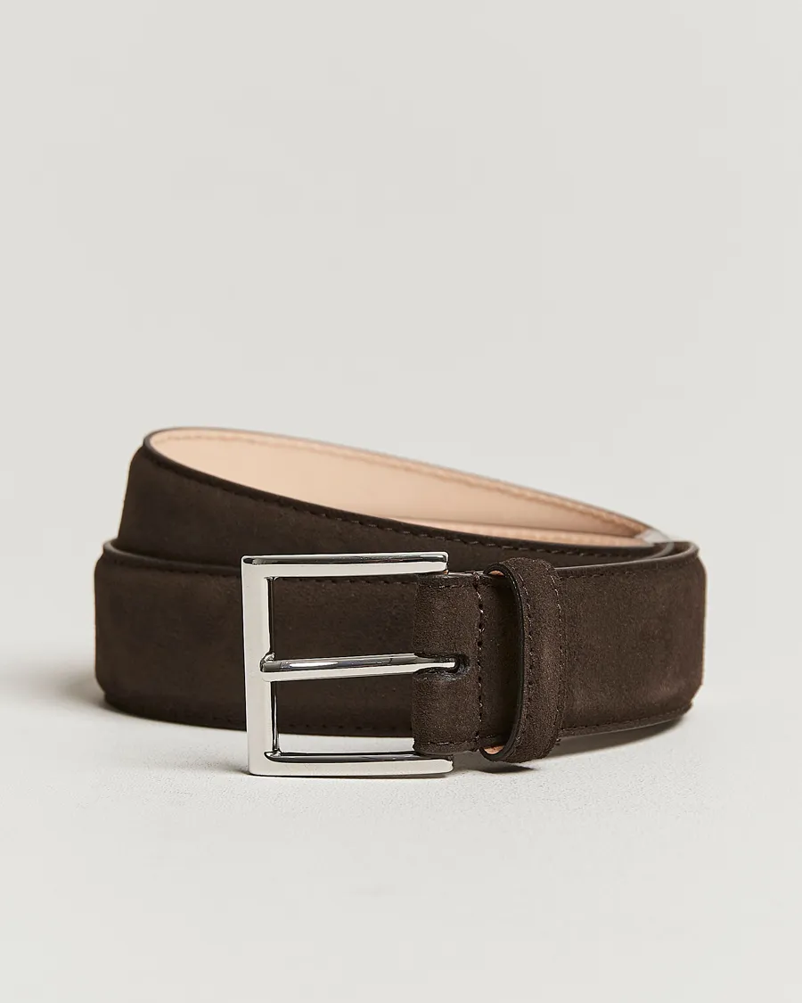 Belt 3,2 cm Dark Brown Suede