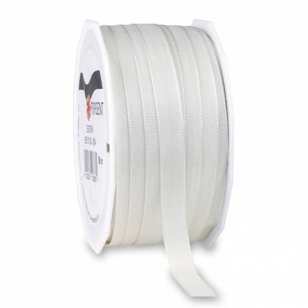 Bolduc avec bords satinés 10 mm x 50 m ivoire