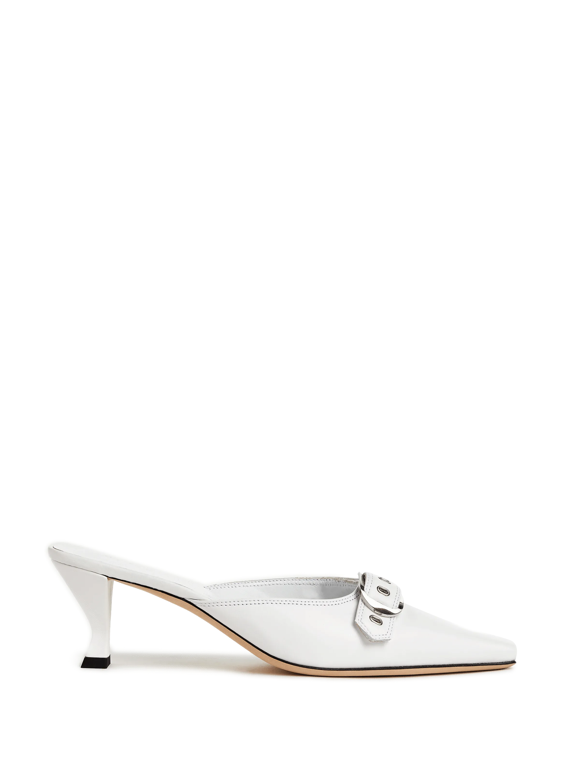 BY FAR  Mules Evelyn en cuir - Blanc