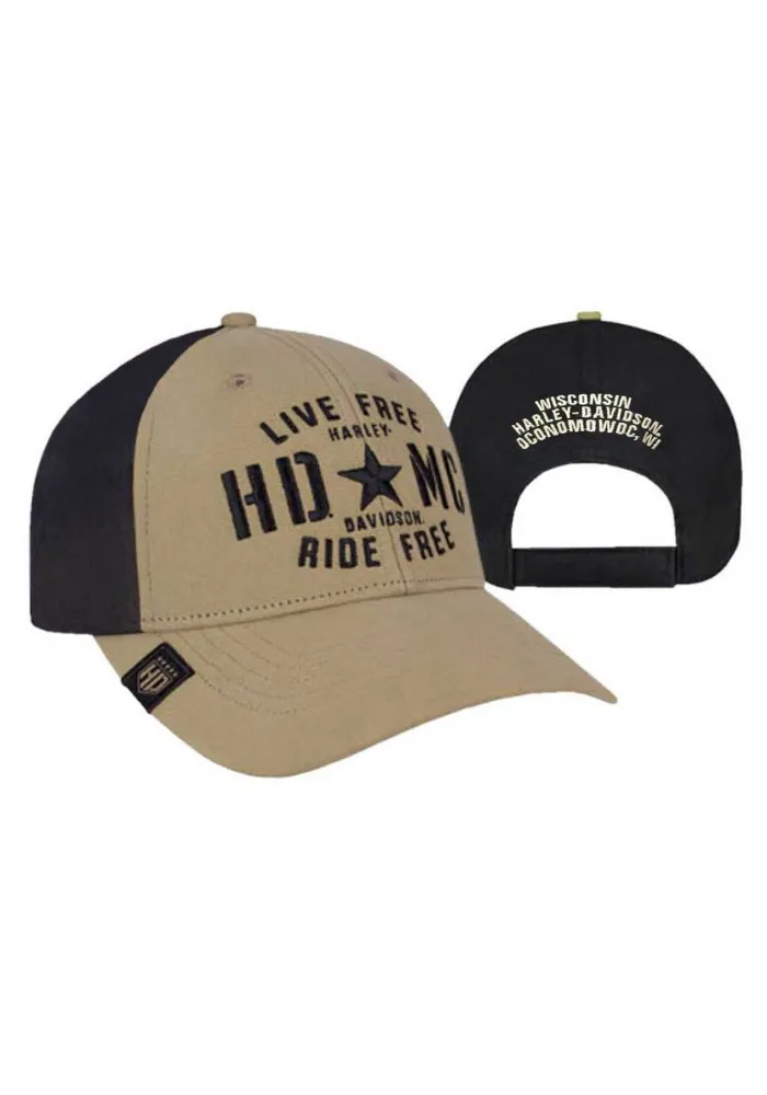 Casquette Harley Davidson Homme Military Star Colorblocked Baseball Cap Khaki BCC34312