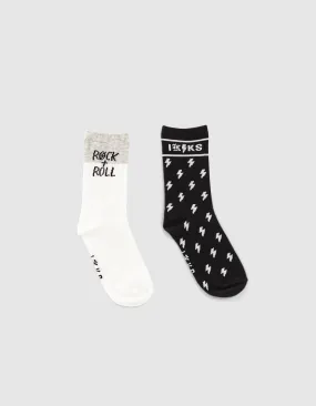 Chaussettes noires, blanches et grises rock garçon