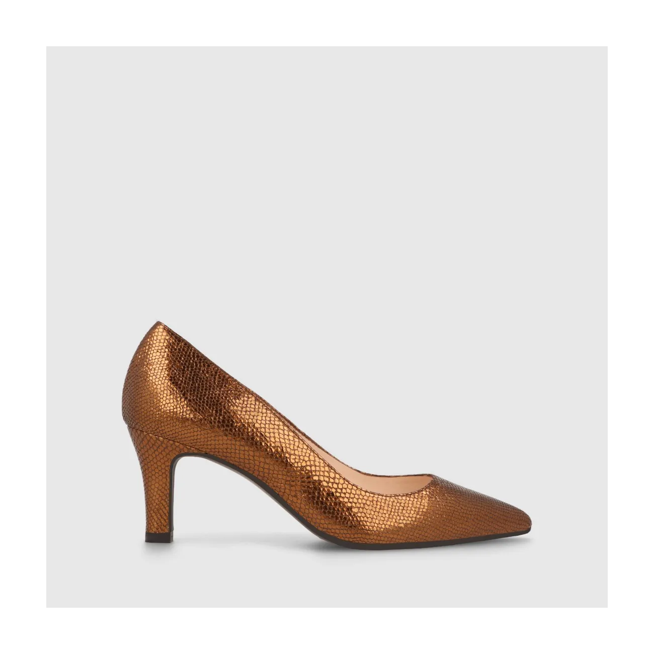 Chaussure de salon Maide-go en cuir aux éclats métallisés de couleur or  | LODI Chaussures de femme en ligne.
