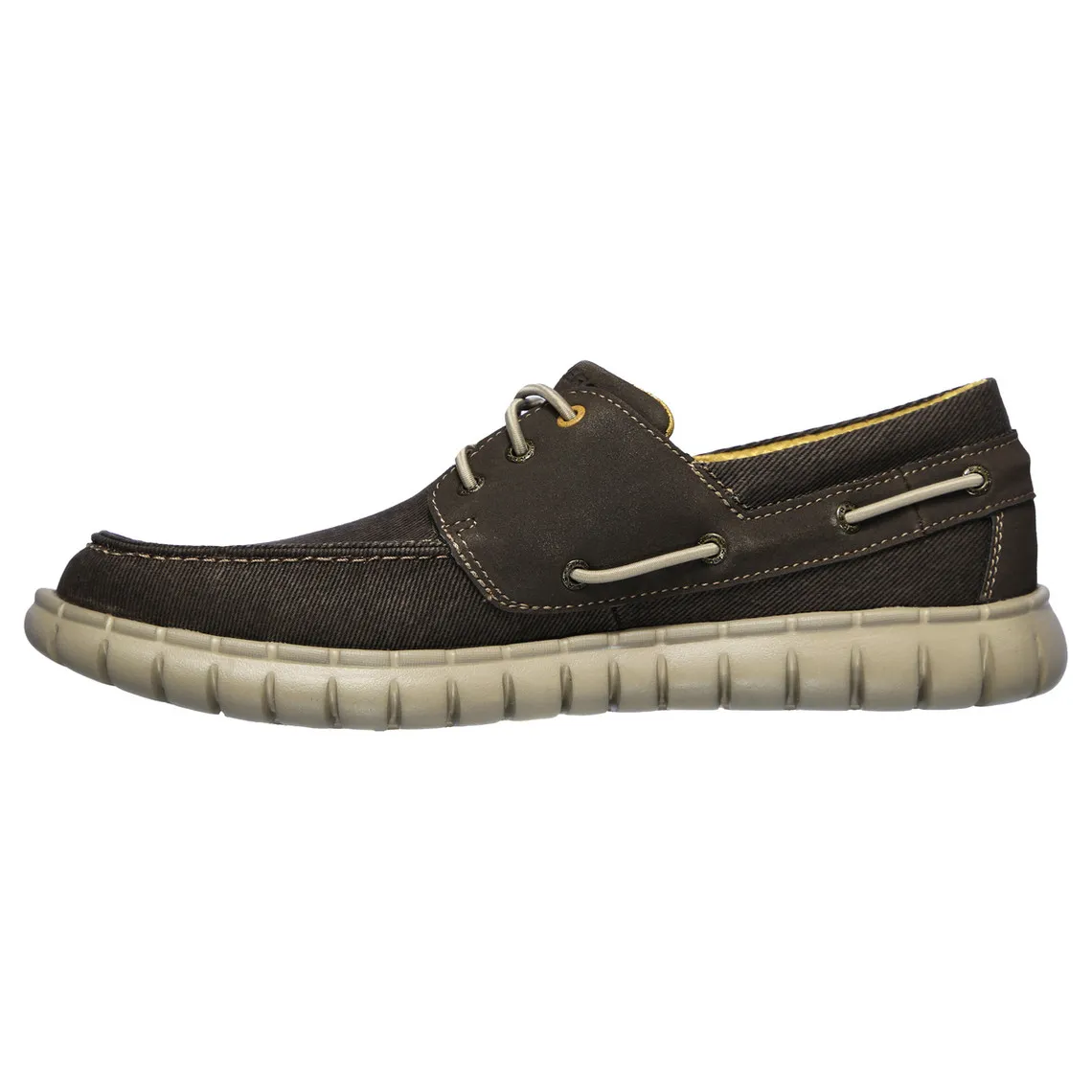 Chaussures bateau MOREWAY - BARCO chocolat en cuir Skechers - Chaussures de ville Homme sur MenCorner