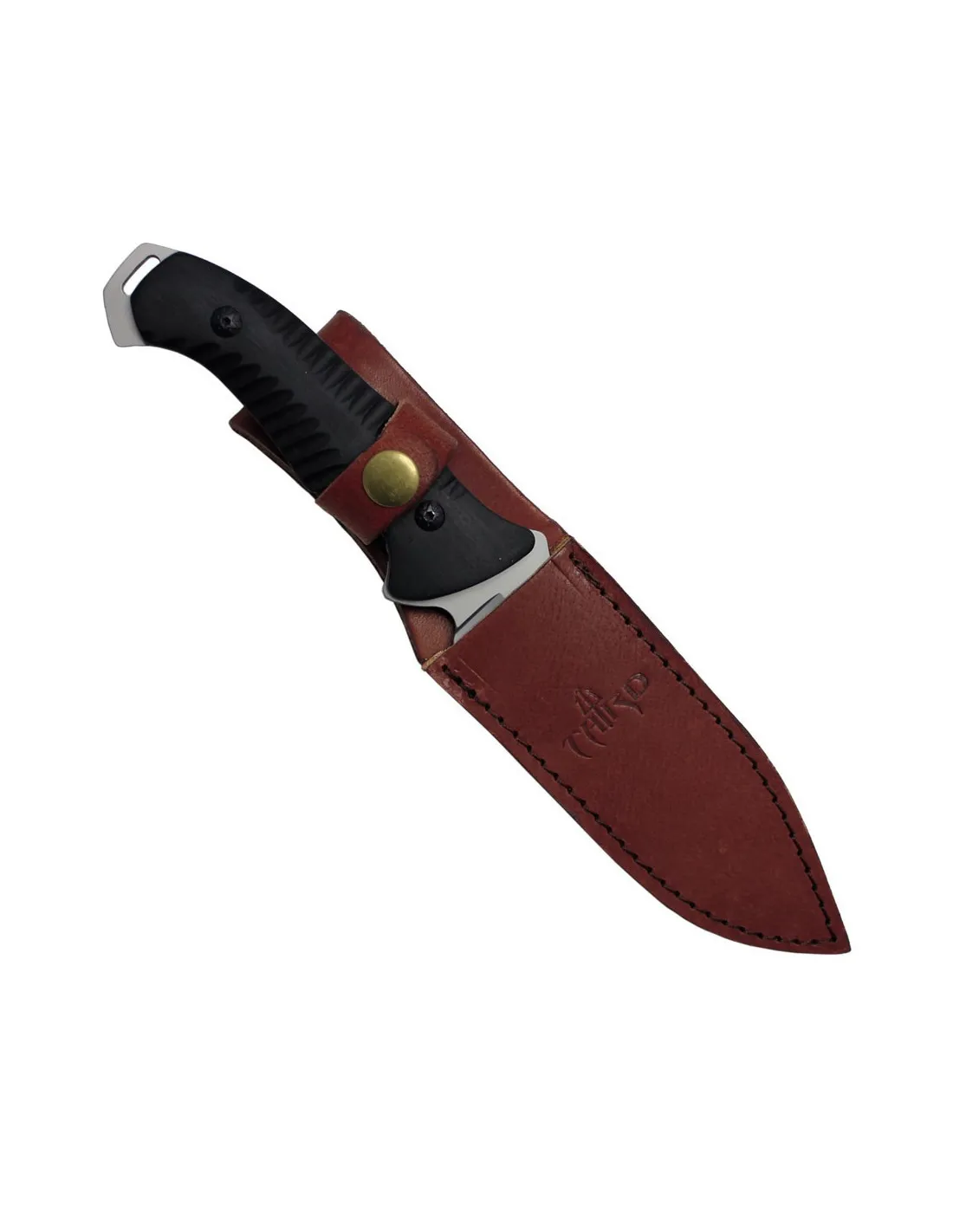 Couteau de chasse en satin avec étui en cuir ⚔️ Boutique Épées