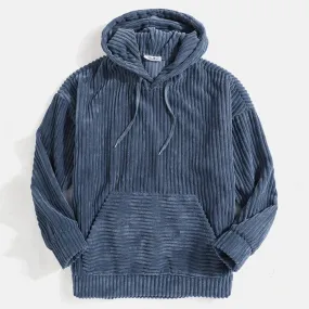 DIEGO - Sweat à capuche en velours ctelé