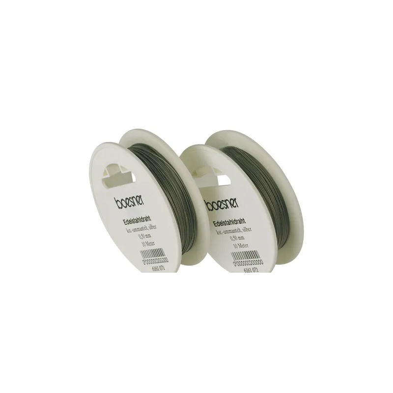 Fils d’acier flexibles couleur argenté 0.5 mm x 10 m