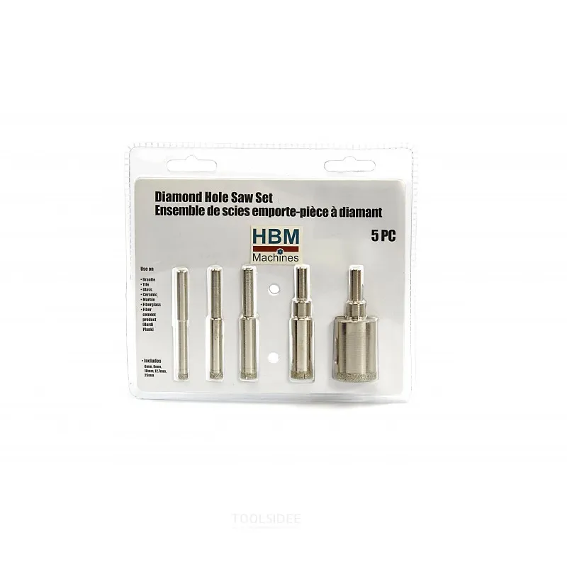 HBM Lot de 5 scies cloches diamantées