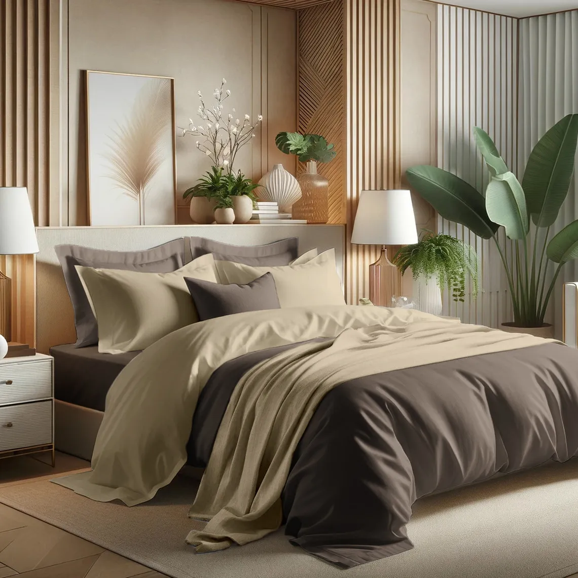 Housse de couette coton TERTIO® - lin/taupe | Housse de couette 3 SUISSES
