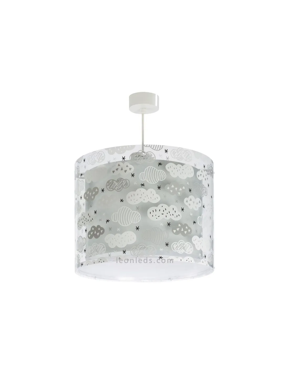 Lampe pour enfants grise avec nuages série Clouds 41412E | LeonLeds.com