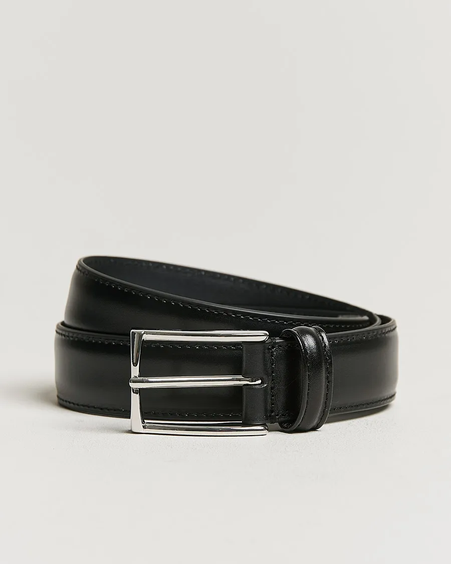 Leather Suit Belt 3 cm Black