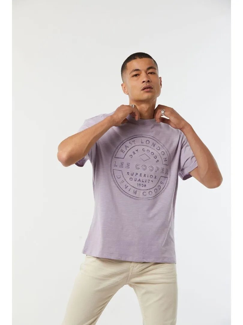 Lee Cooper - T-shirt manches courtes coton loose ANOKO - Mauve