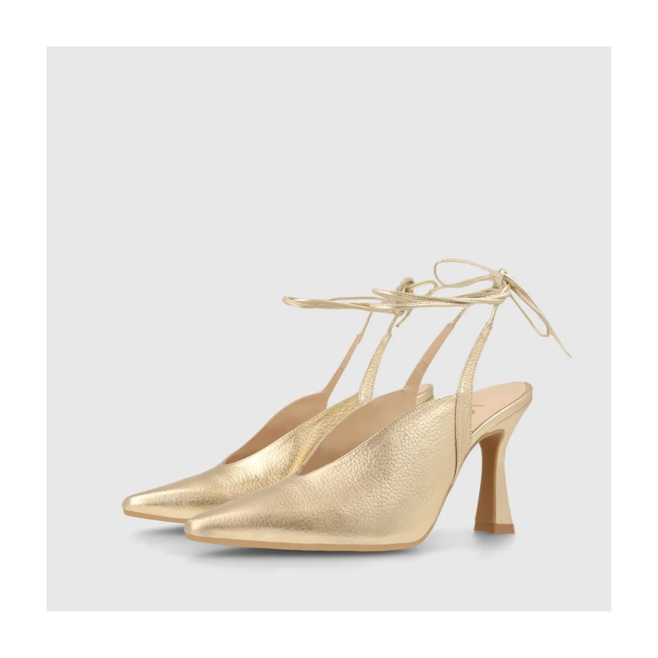 Mules à talon en cuir métallisé avec paillettes dorées | LODI Chaussures pour femmes en ligne