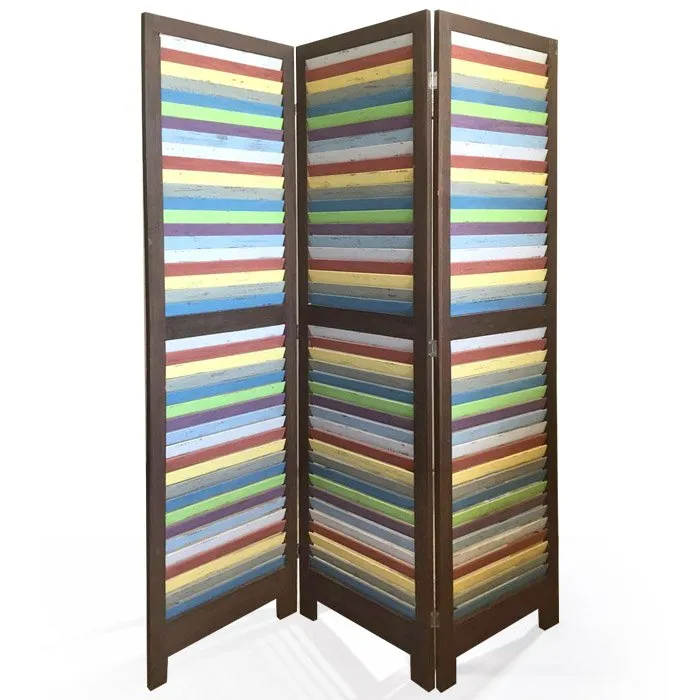 Paravento Country in legno  3 ante Verdelook