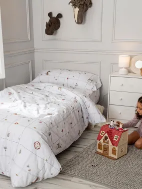 Parure housse de couette 2 pièces Woods animals "Happyfriday" - Blanc
