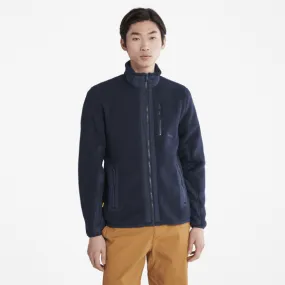 Polaire à poil longs pour homme en bleu marine