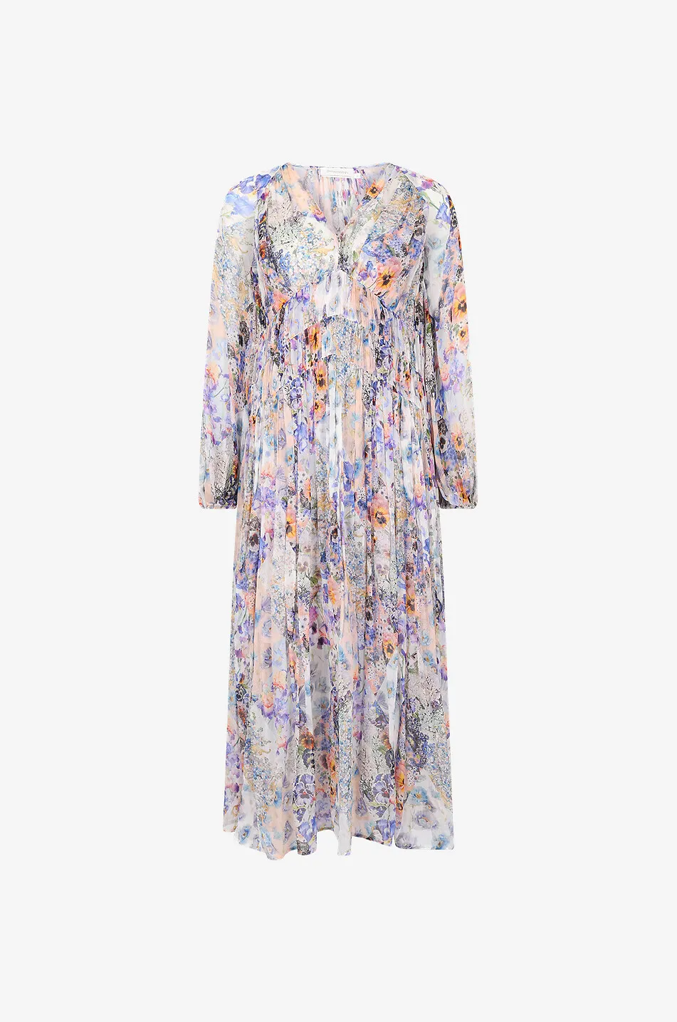 Robe midi en soie fleurie Tama