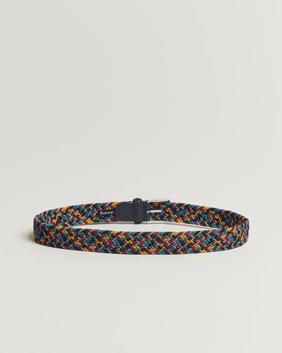 Stretch Woven 3,5 cm Belt Dark Multi