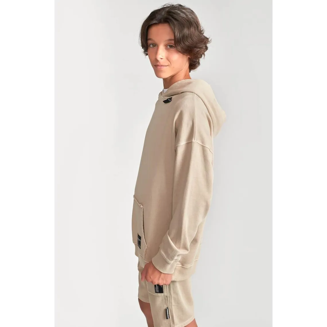Sweat-Shirt capuche ANIBO beige en coton | 3 Suisses