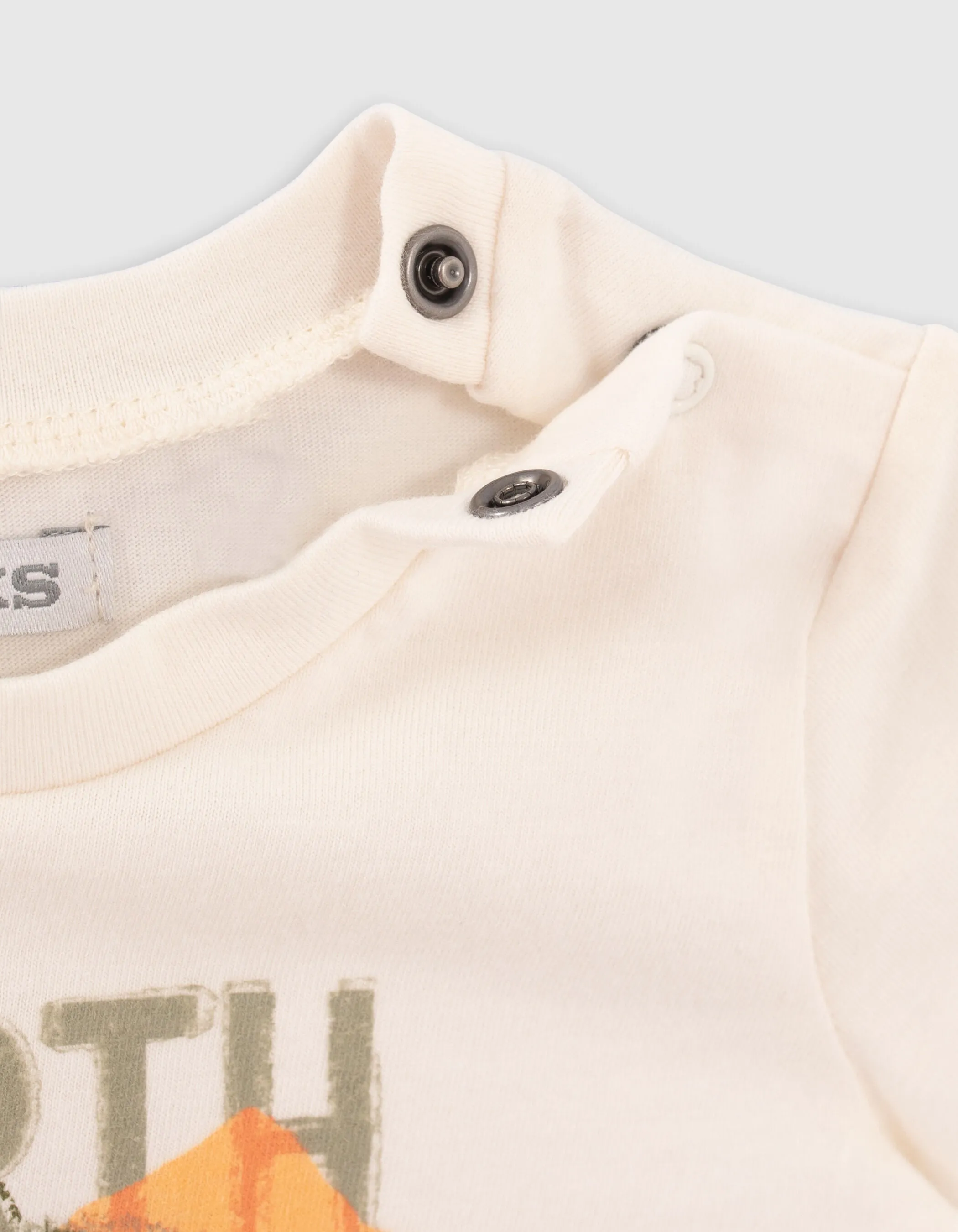 T-shirt écru coton bio visuel guépard bébé garçon