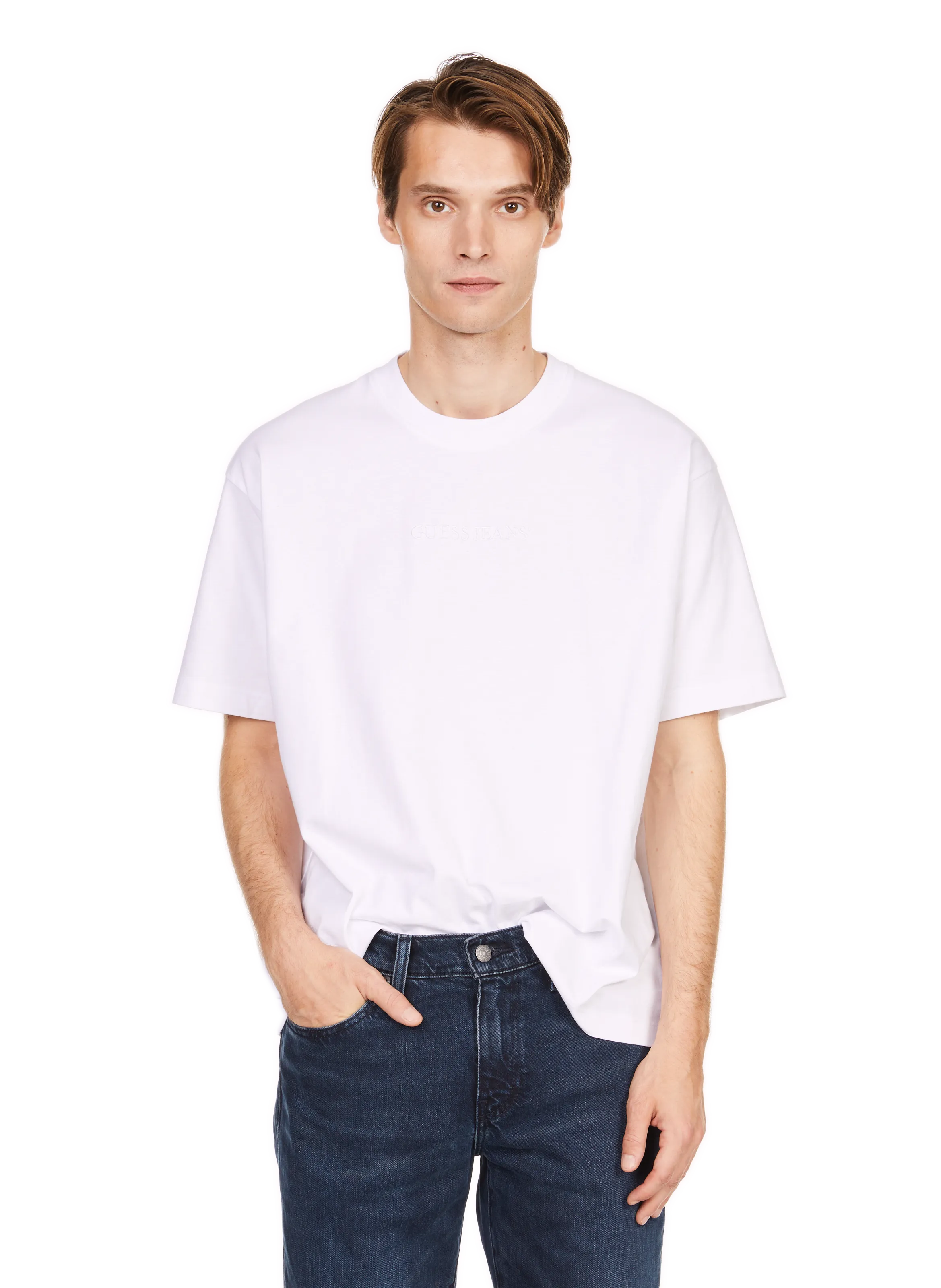T-SHIRT EN COTON - GUESS pour HOMME | Printemps