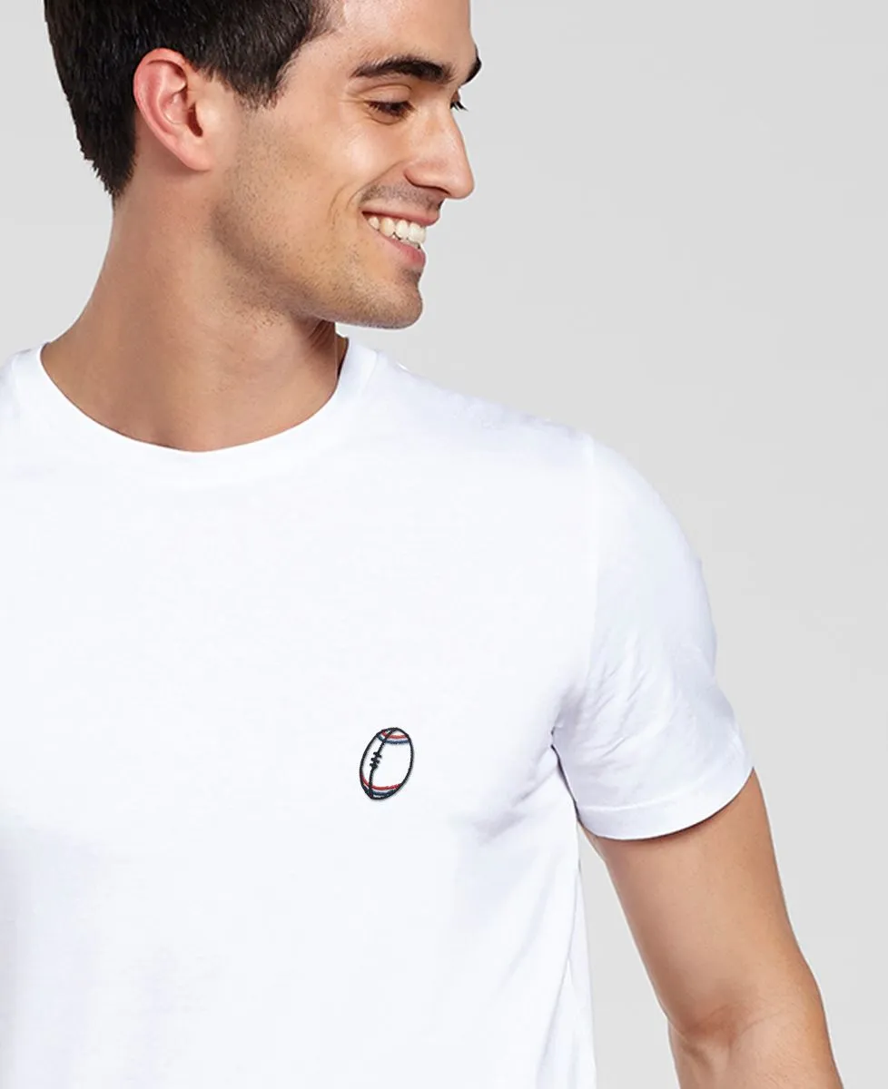 T-Shirt homme Ballon de rugby (brodé)