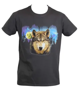 T-shirt homme manches courtes - Loup - 18554 - gris foncé
