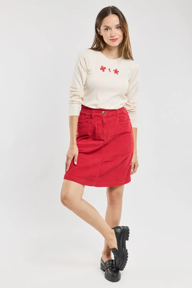 T-shirt manches longues "fleurs"- coton