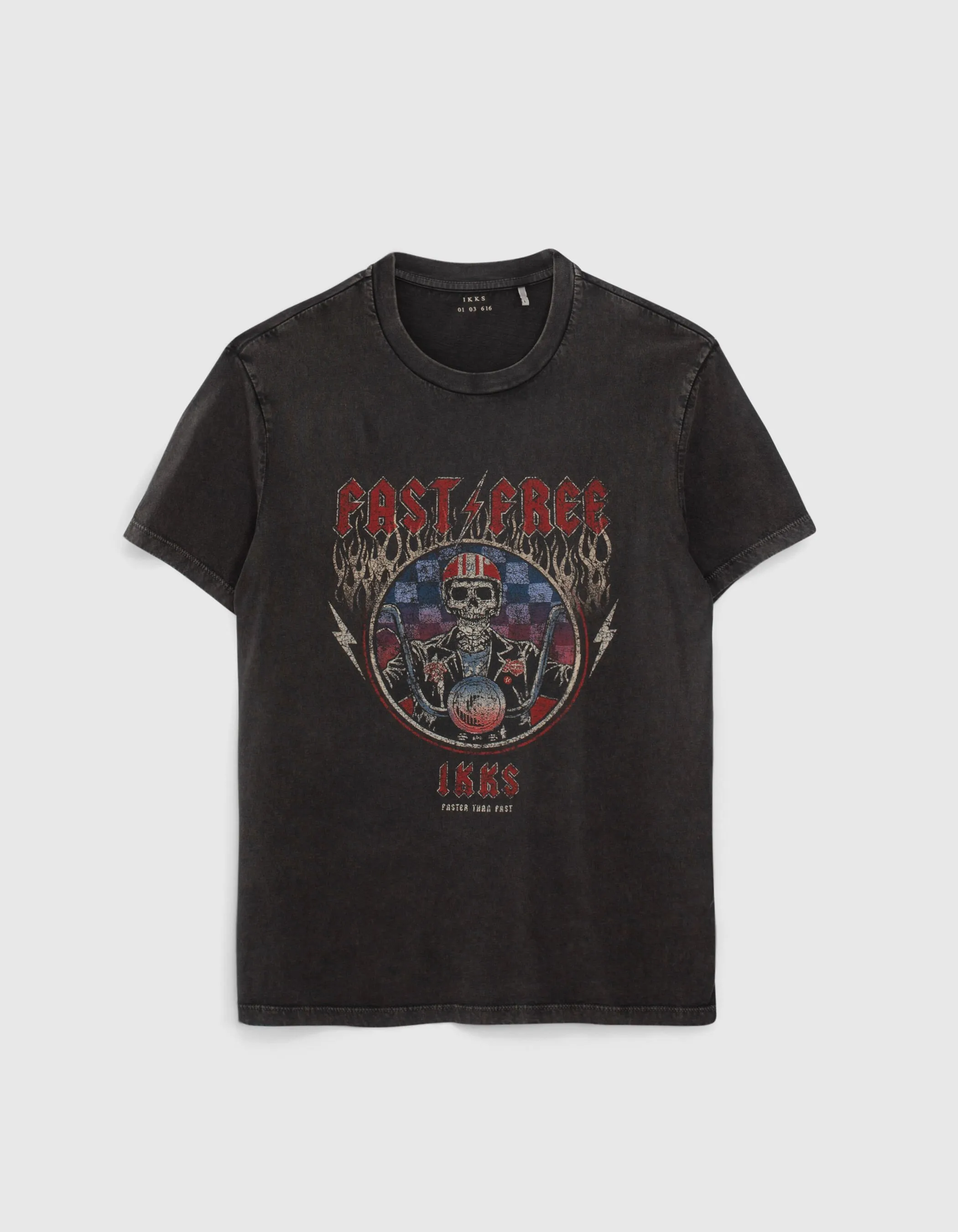 Tee-shirt anthracite à squelette-rider Homme