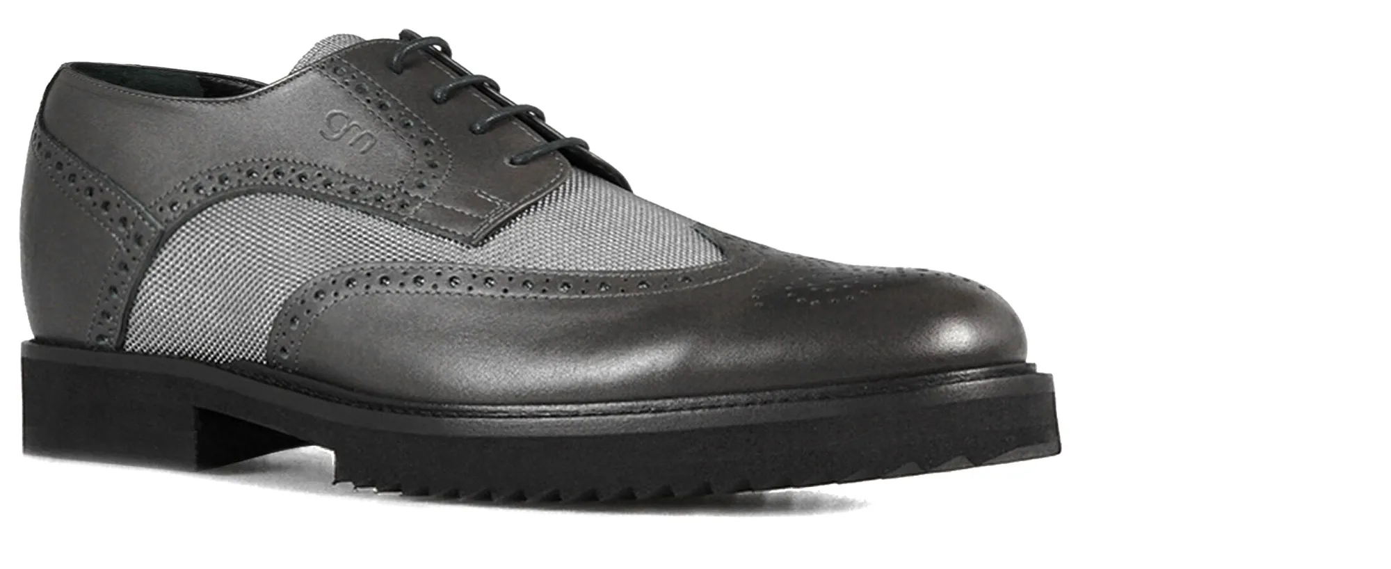 Ticino - Classiques chaussures rehaussantes en Mélange cuir/tissu de 6 cm à 8 cm en plus