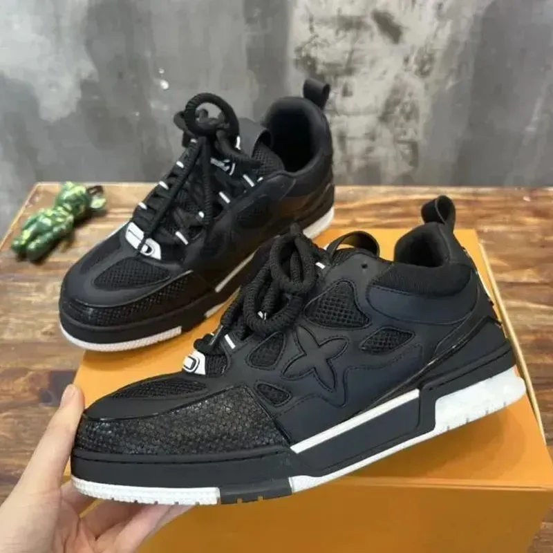 ✨ 5 Estrellas Fashion Top Quality Falfs En Peau De Veau Virgil Skate V Chaussures De Créateurs Luxury Low Womens Mens Trainers E